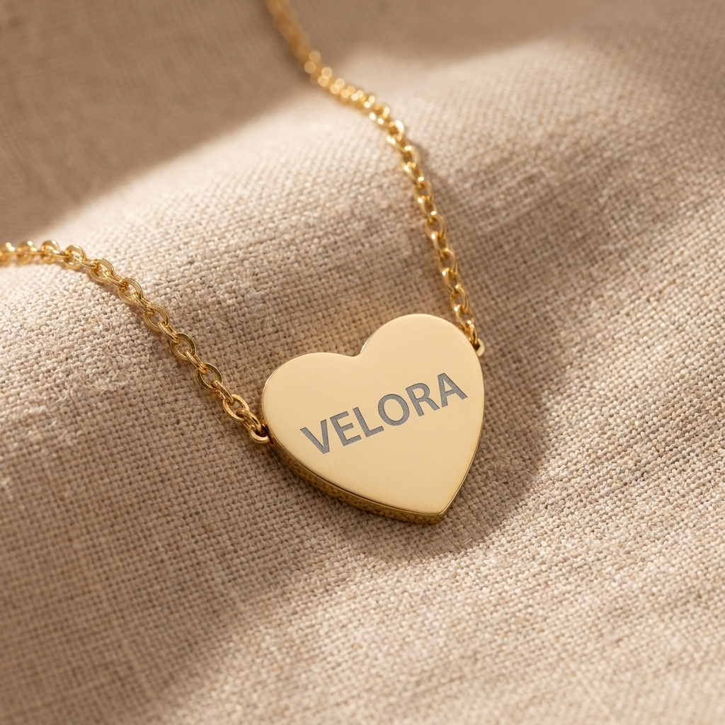 Herz Kette VELORA Gravur